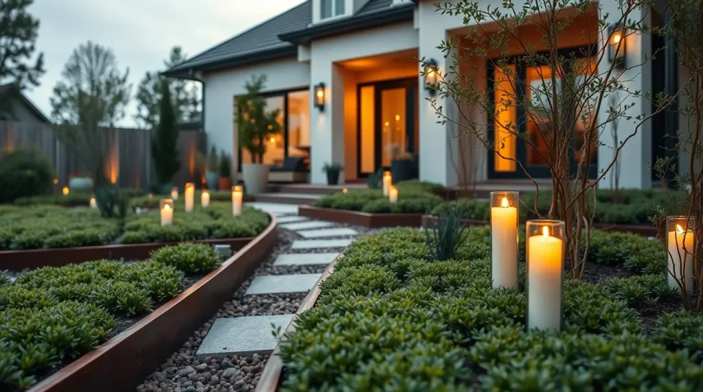 Corten Steel Edging with Low Ground Cover