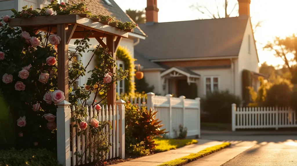 Cottage-Style Garden with Climbing Roses