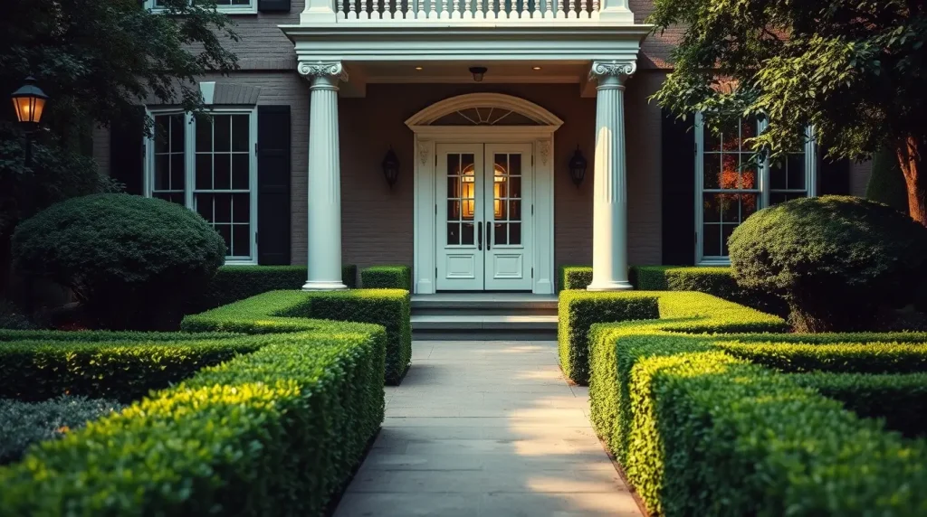 Hedge-lined Entrance