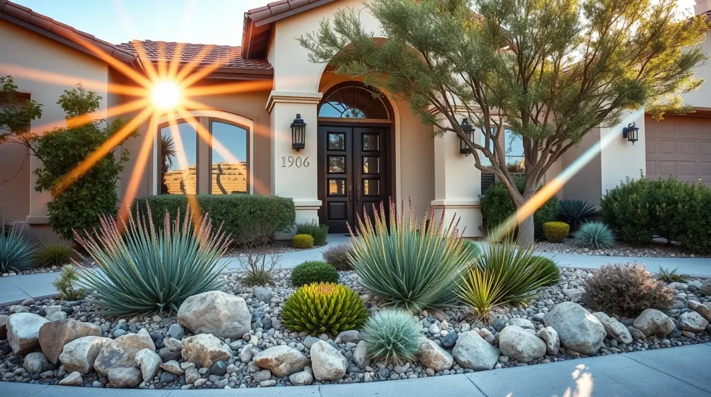 Rock-lined Border with Drought-Resistant Plants