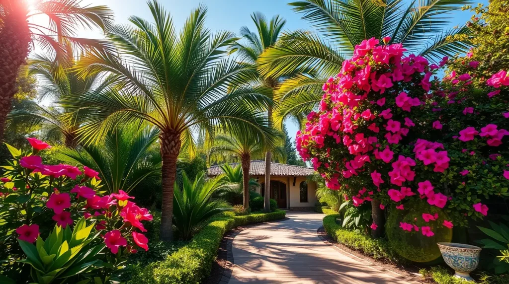 Tropical Oasis with Palm Trees-ideas for front gardens