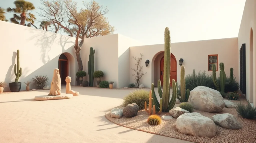 desert garden using sand