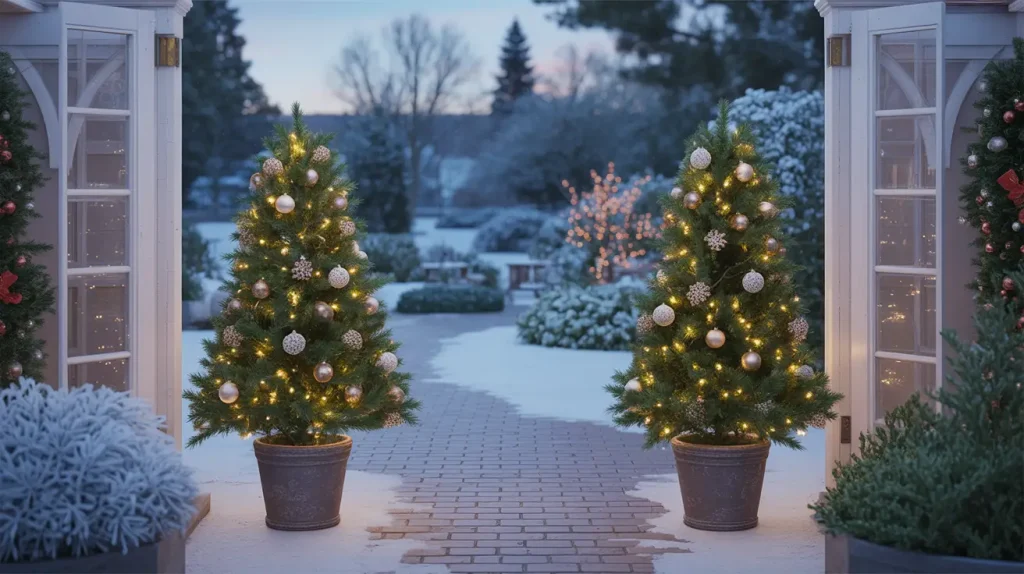 christmas outdoor garden ideas potted plants