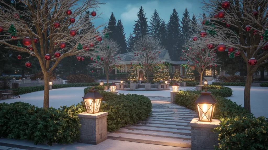 christmas outdoor garden ideas rustic