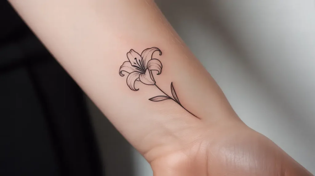 lilies tatto on wrist