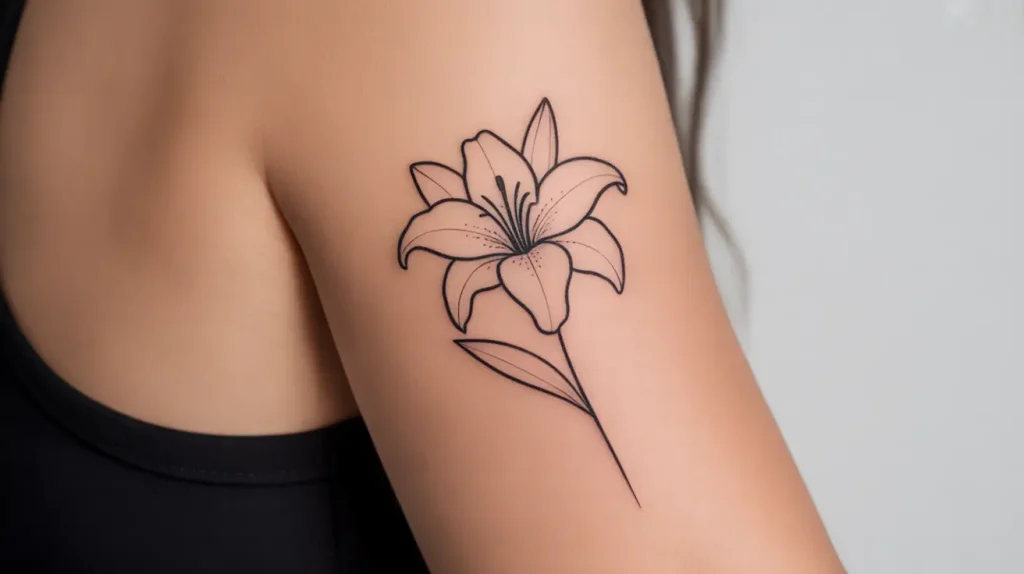 minimalist lilies tattoo