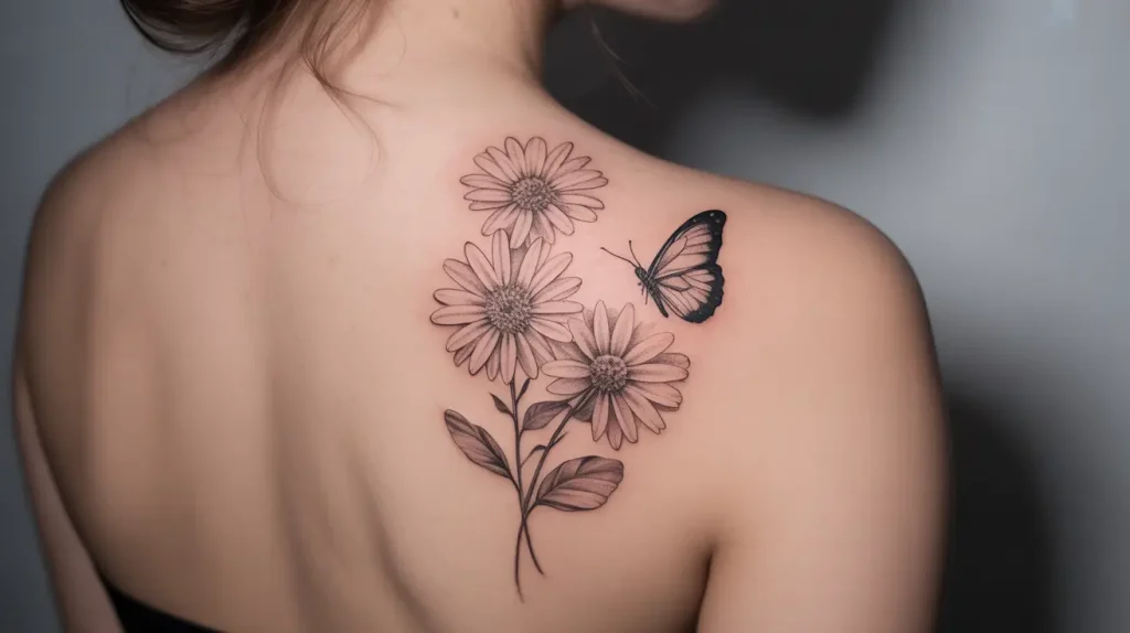 daisy tattoo butterfly