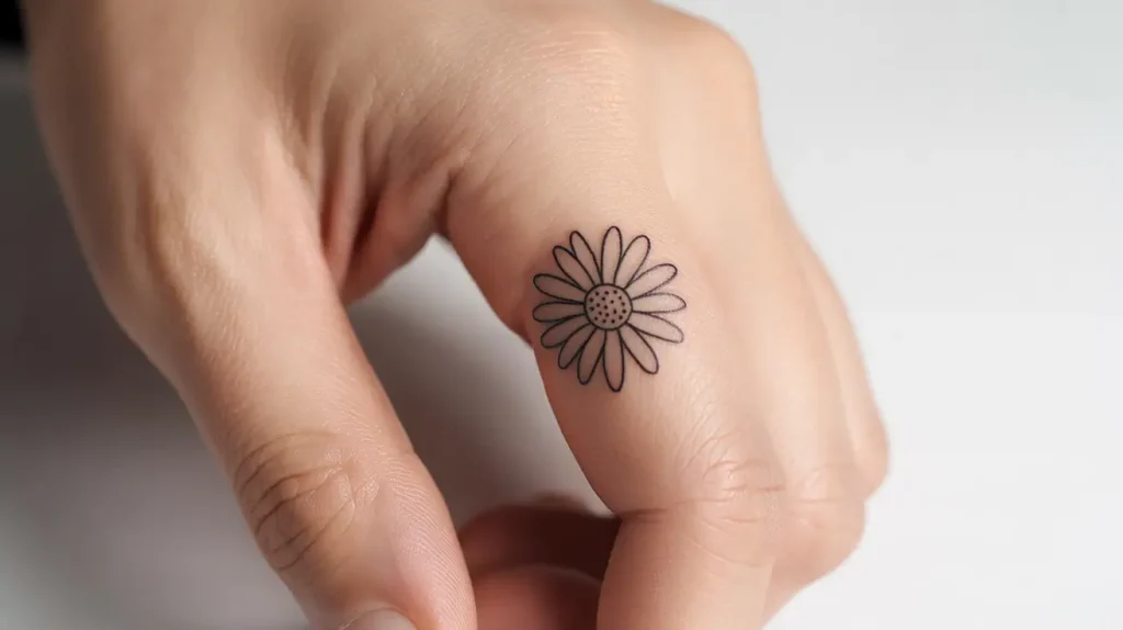 dasiy tattoo on fingers
