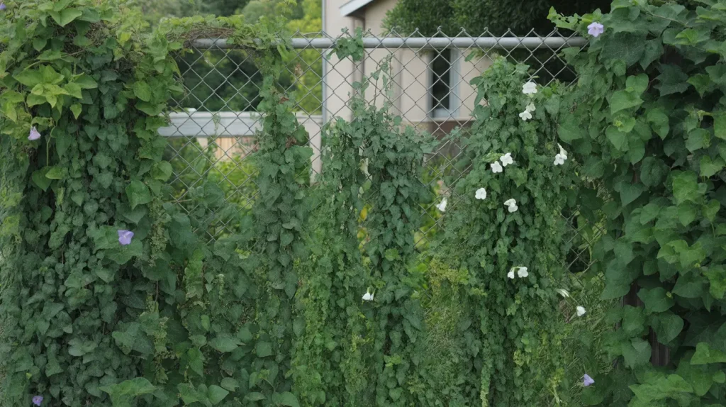 green fence garden wall
