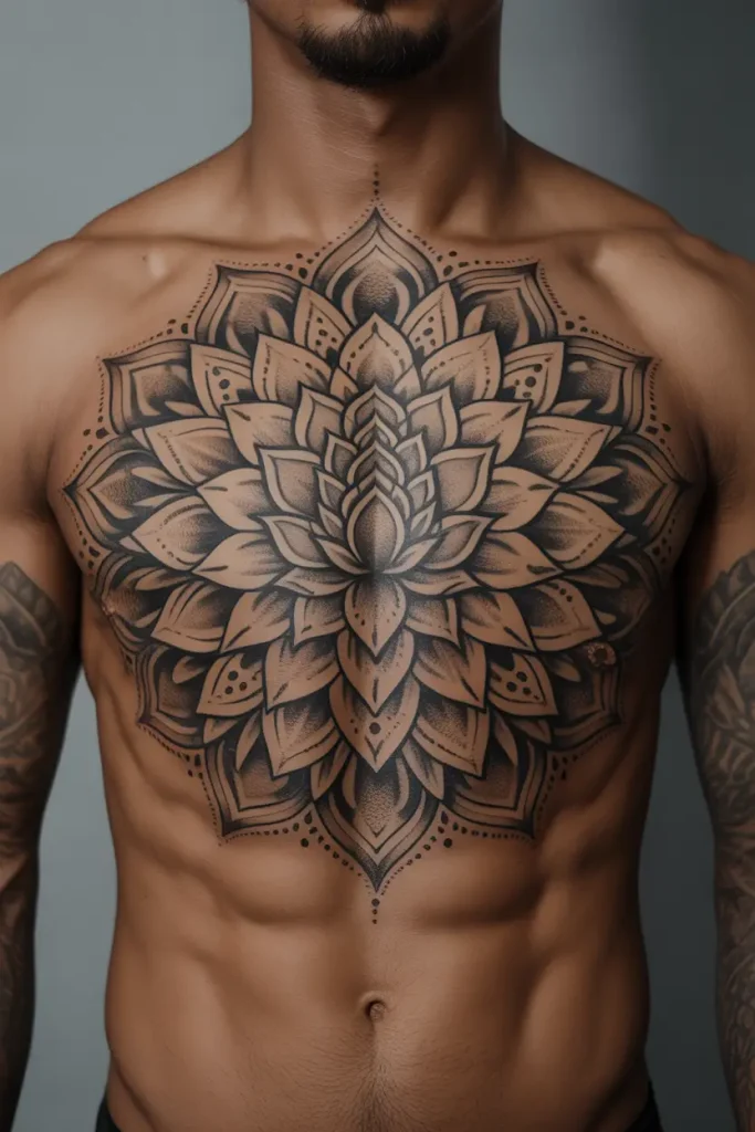 mandala lotus flower tattoo