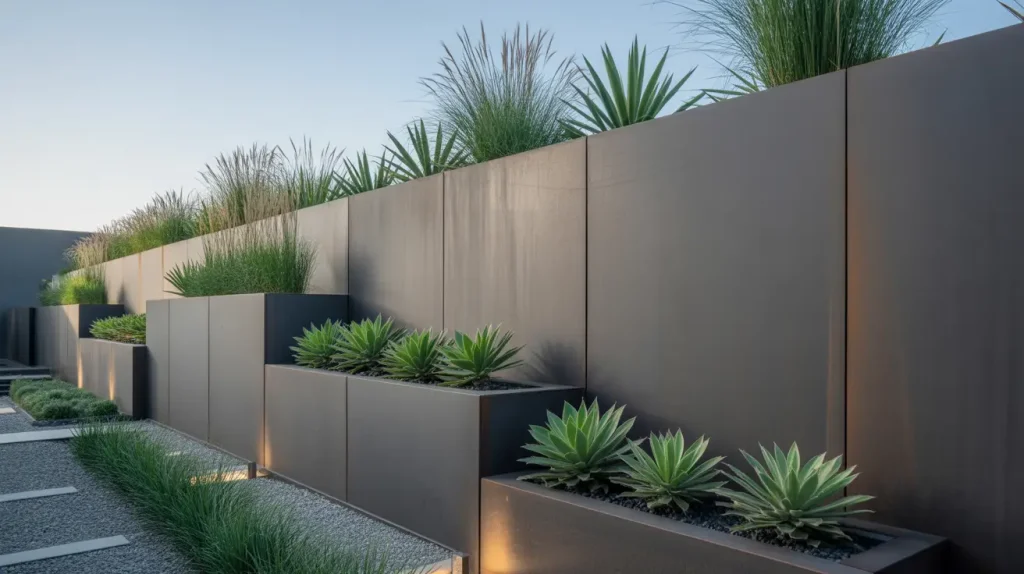 modern look garden wall idea