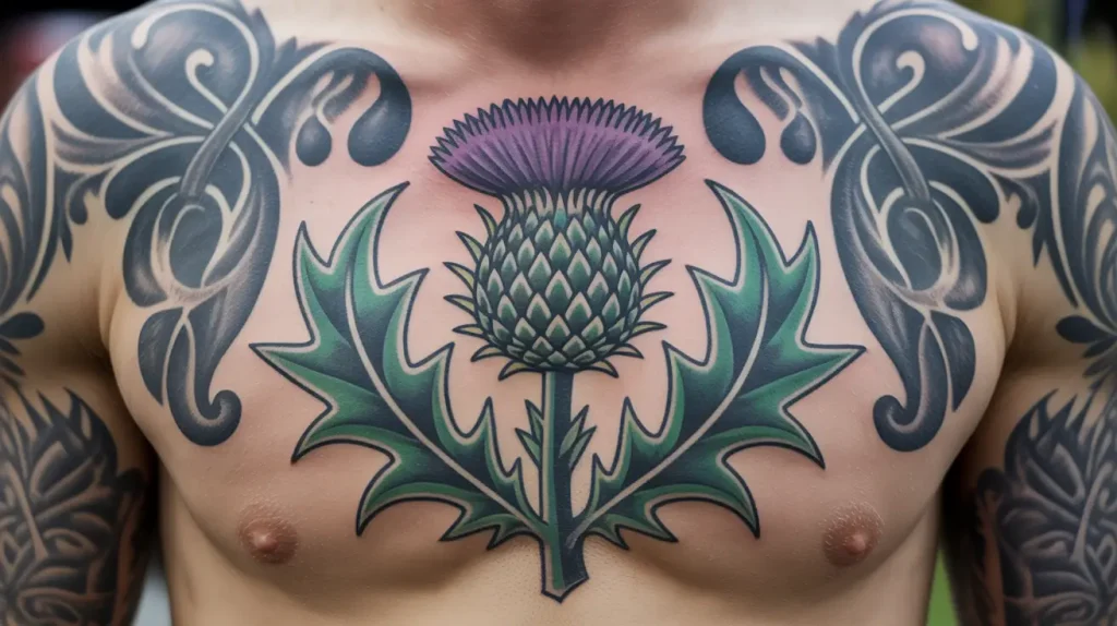 scottish chest tattoo