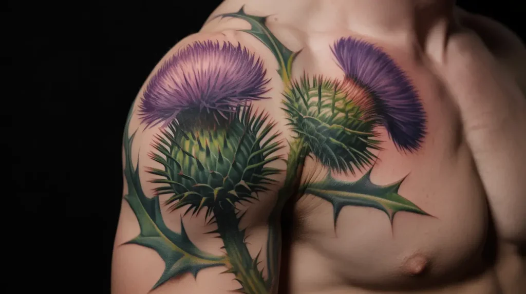 scottish thistle tattoo men