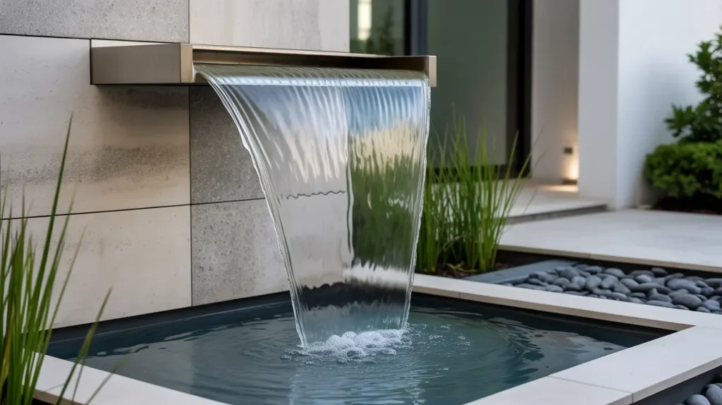 small garden waterfall ideas narrow wall