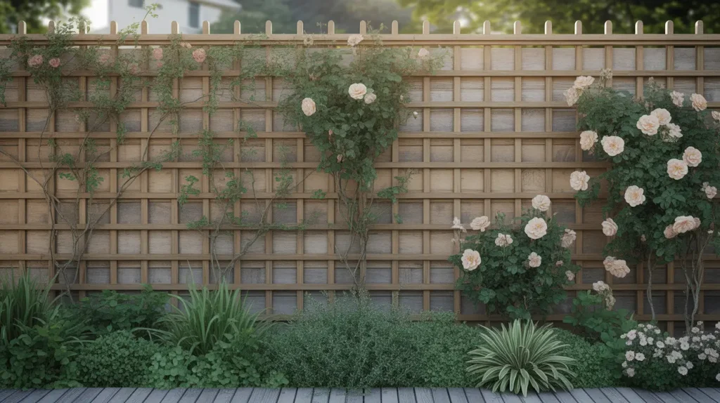 wooden trellis garden wall ideas