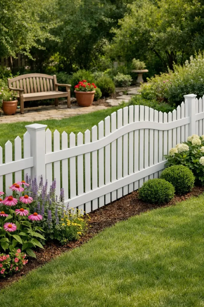 arched white picket fence ideas