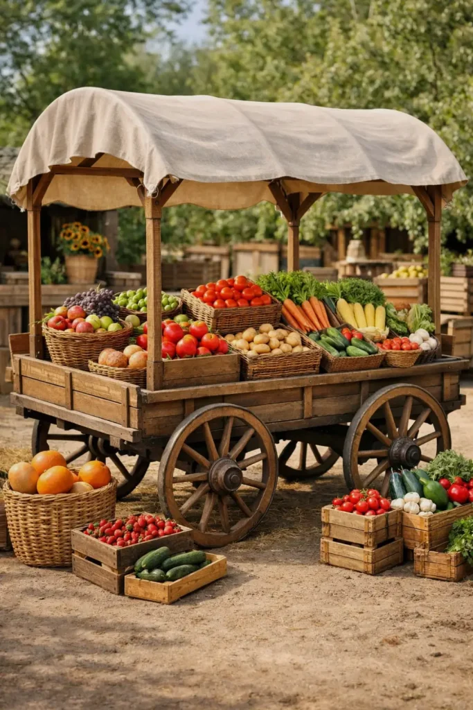 vintage cart farmstand