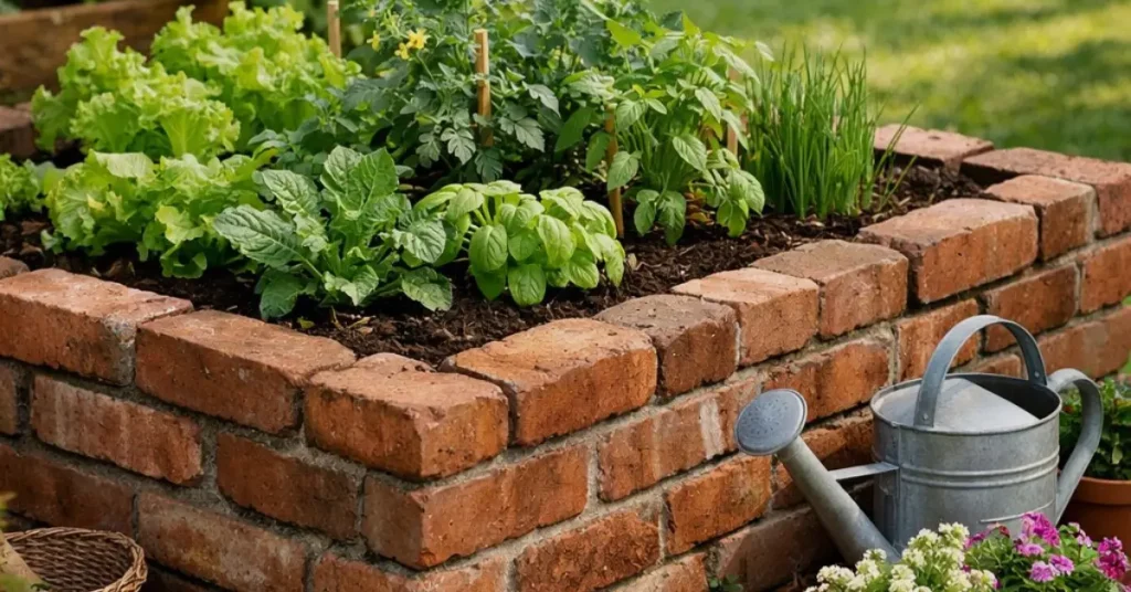 bricks raised garden bed ideas