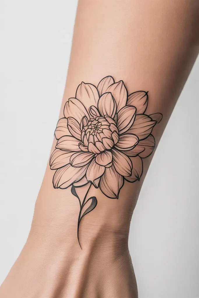dahlia tattoo ideas wrist