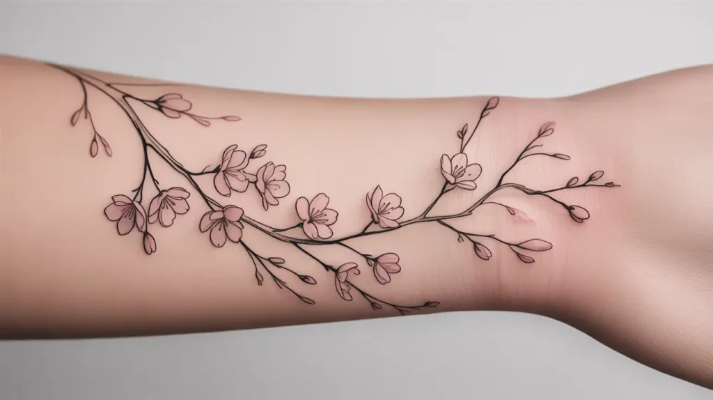 flowers tattoos cherry blossom on hand