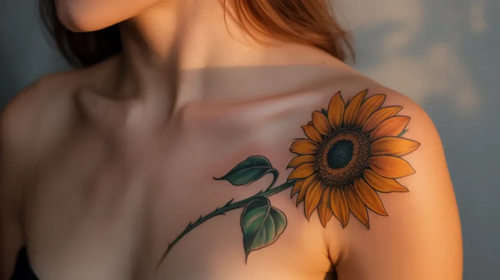 flowers tattoos sunflower