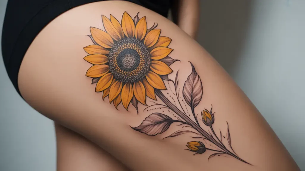 flowers tattoos sunflower on the shoulder