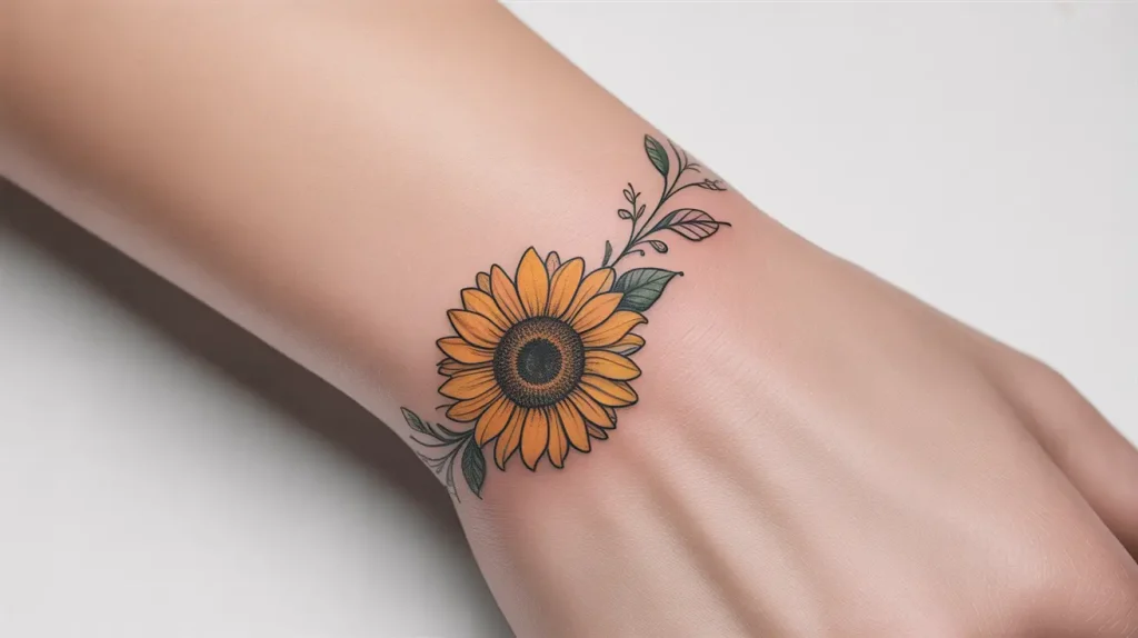 flowers tattoos sunflower on the wrist