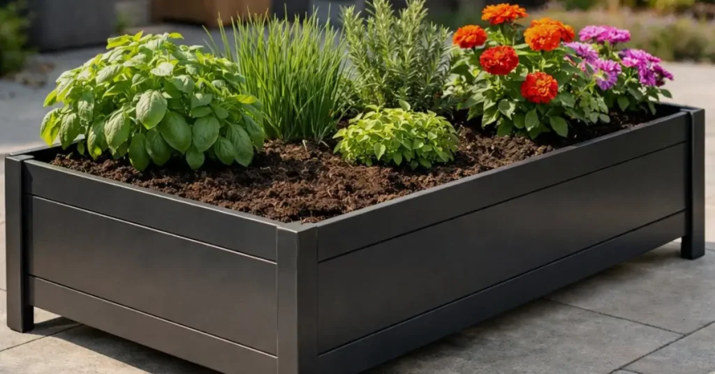 metal framed raised bed