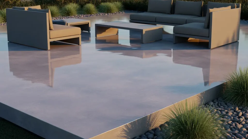 modern concrete patio ideas polished