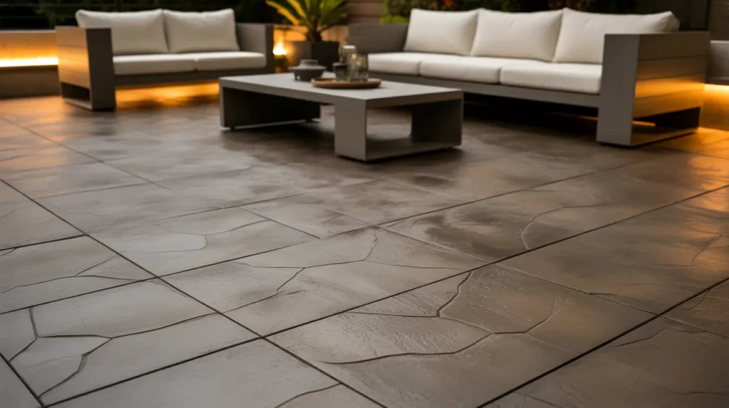 modern concrete patio ideas stamped