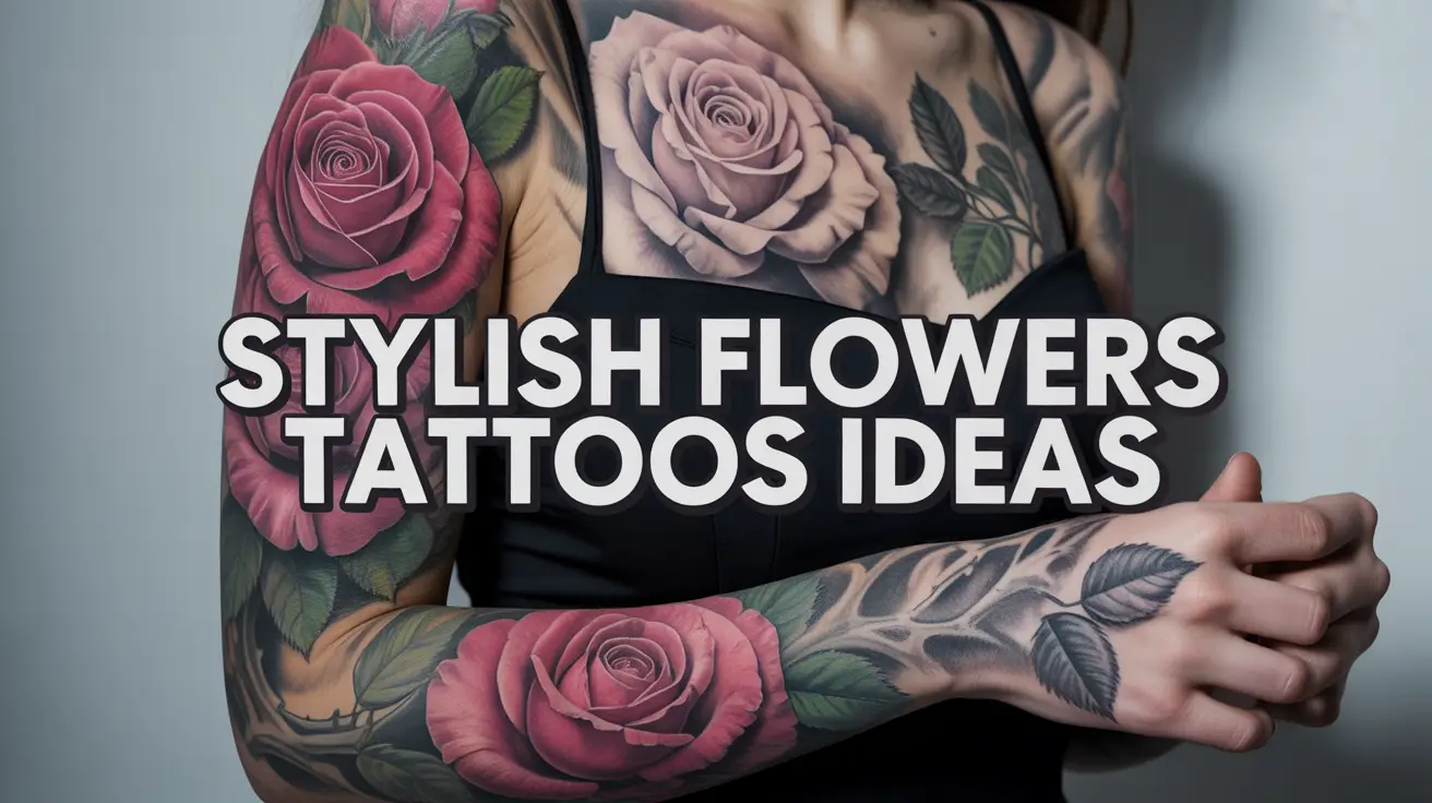 stylish flowers tattoos