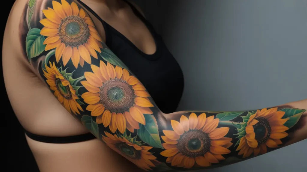 sunflower tattoos ideas arm