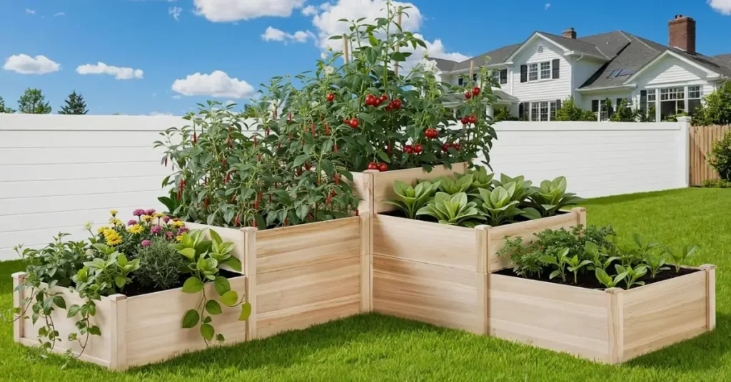 tier raised garden bed ideas image