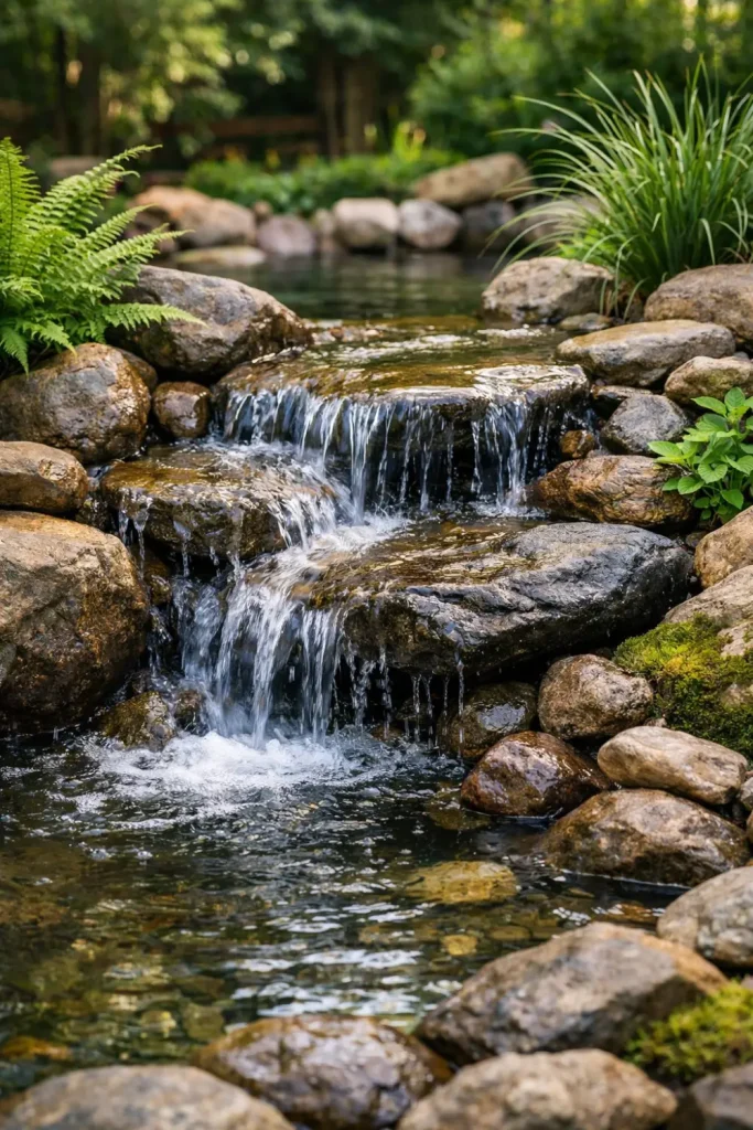 water feature rock garden idea