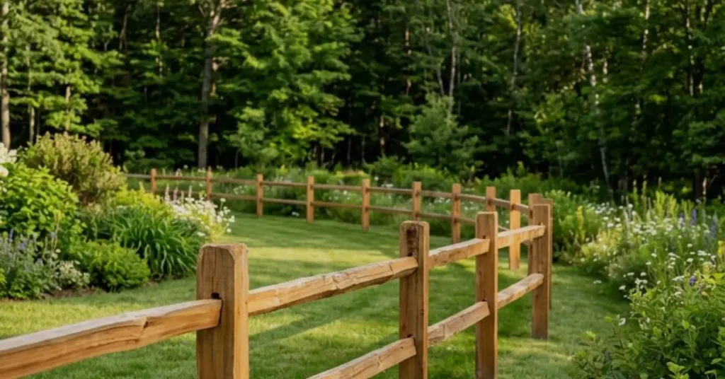 Classic Cedar Two-Rail Split Rail Fence
