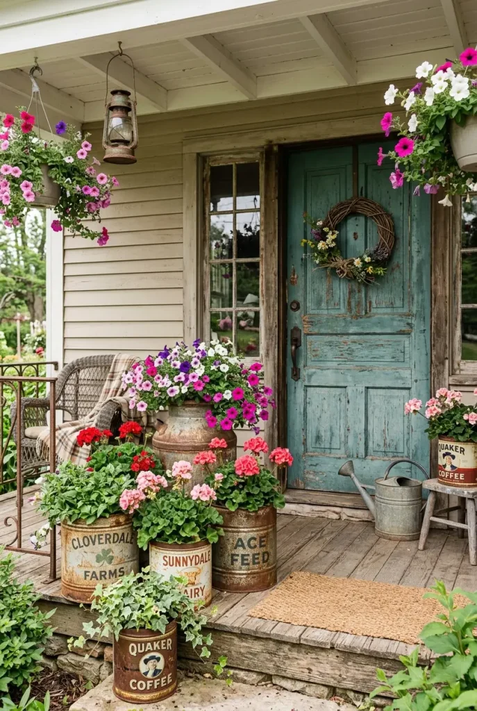 front porch flower pot ideas vintage