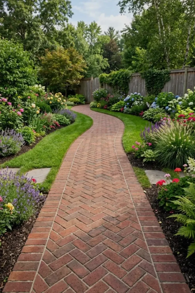 backyard walkway ideas bricks