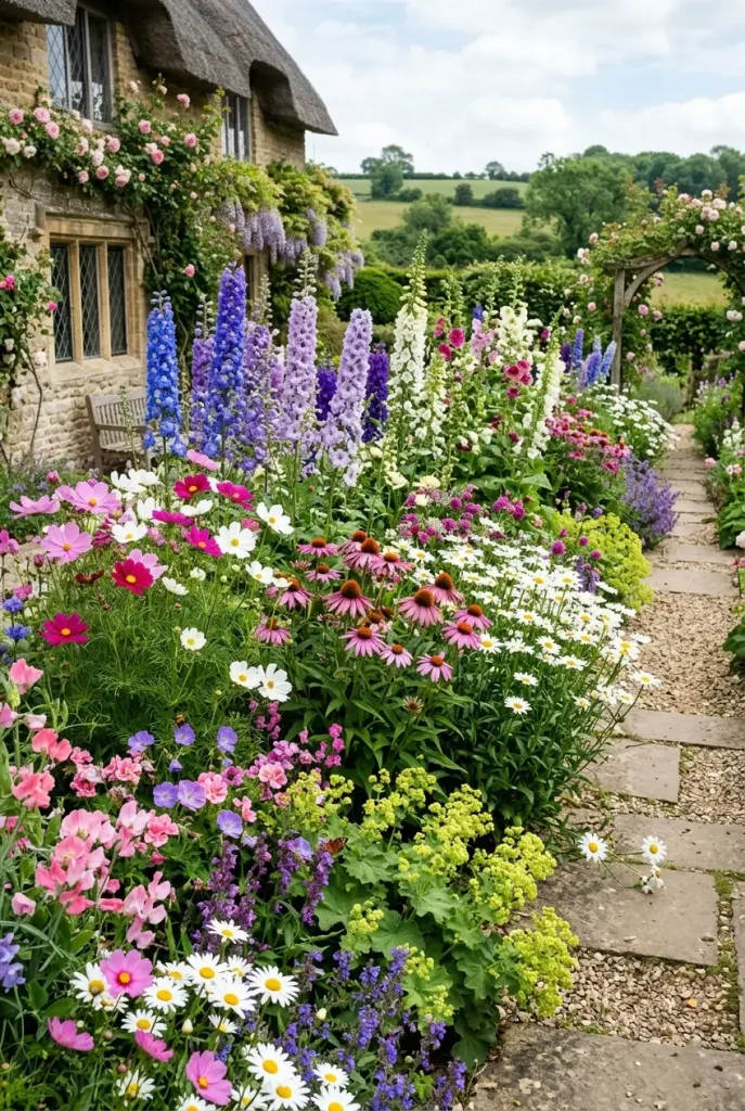 cottage garden ideas mixed blooms