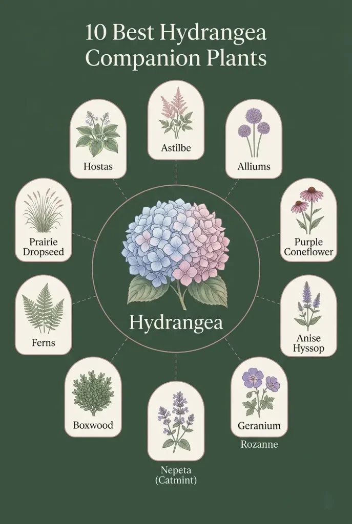 hydrangeas companion plants 10