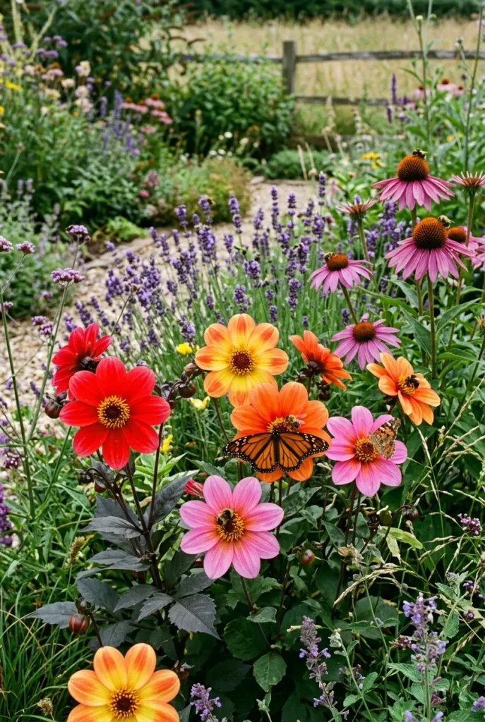 pollinator dahlia garden ideas