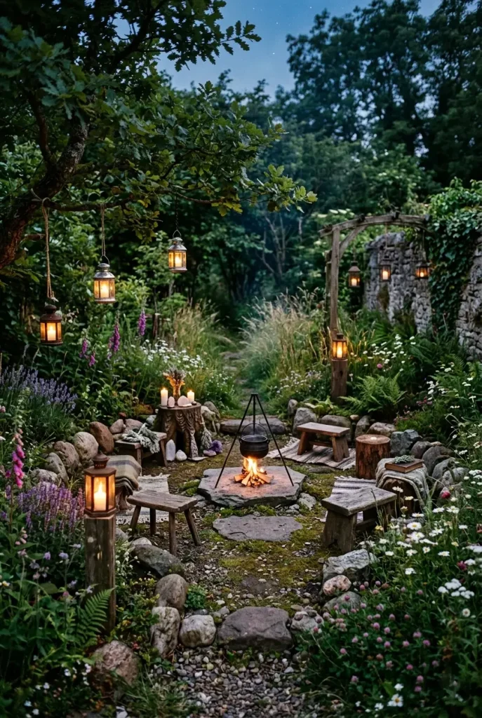 witchy yard ideas stones