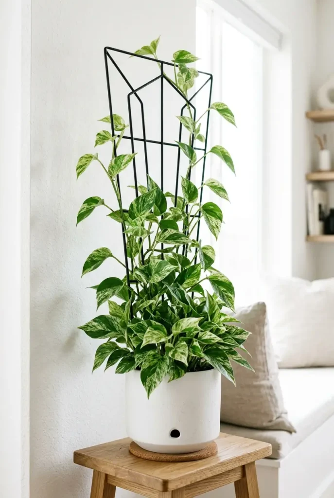 pothos climbing ideas on trellis