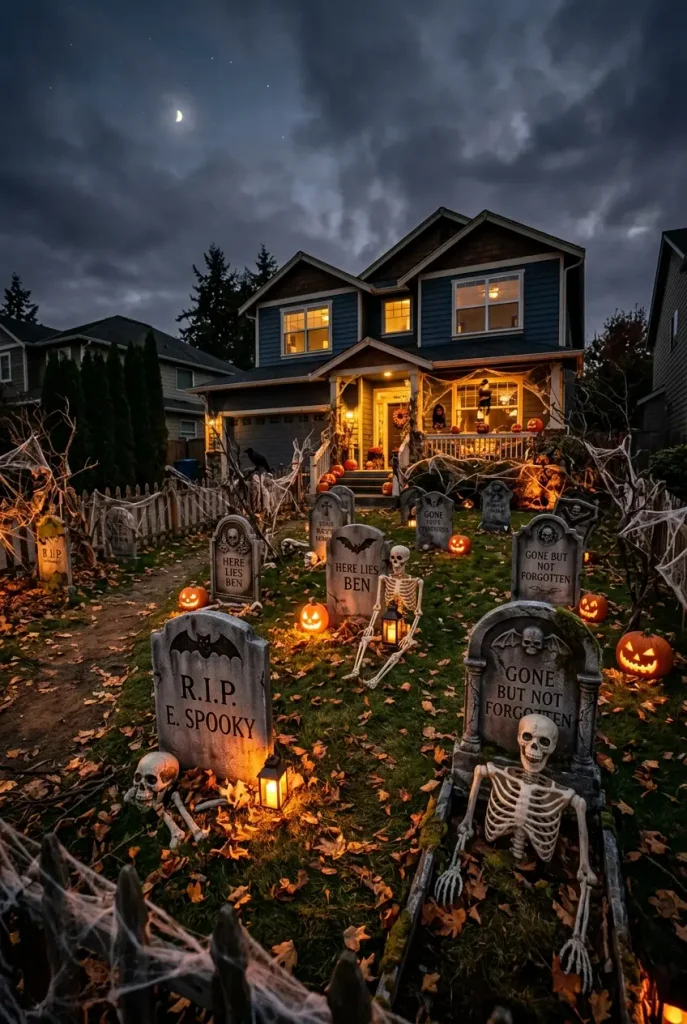 halloween yard ideas graveyard