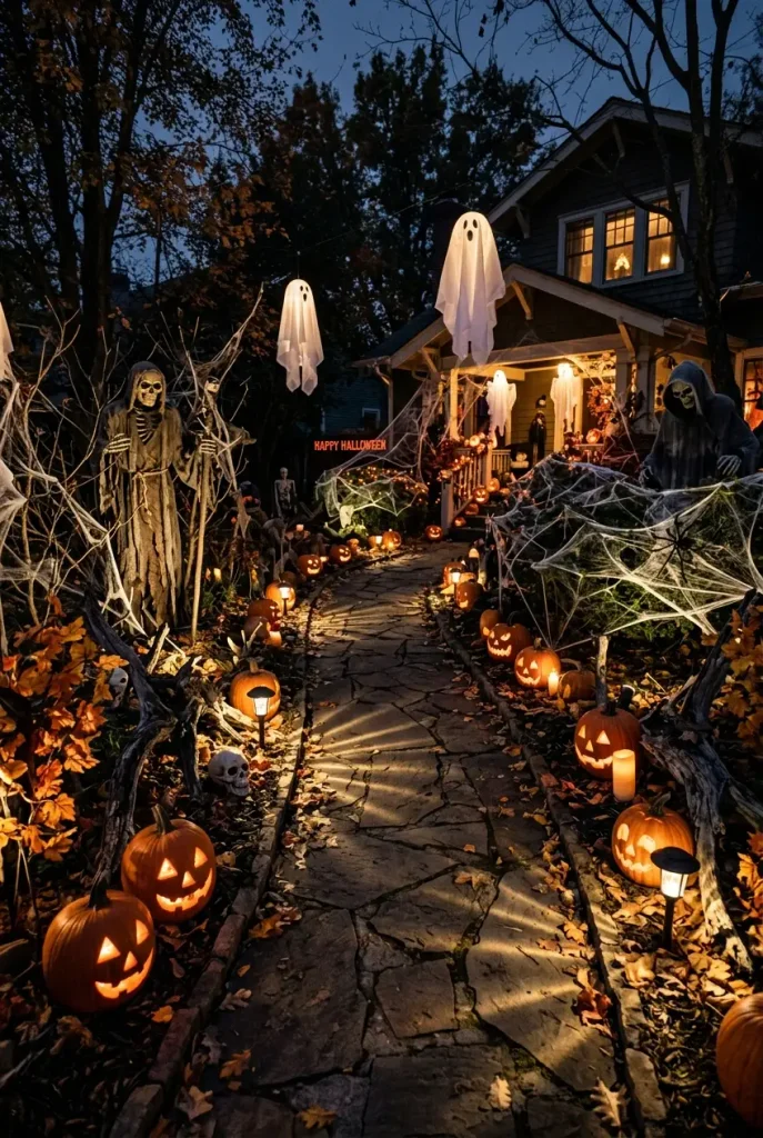 halloween yard ideas walkway