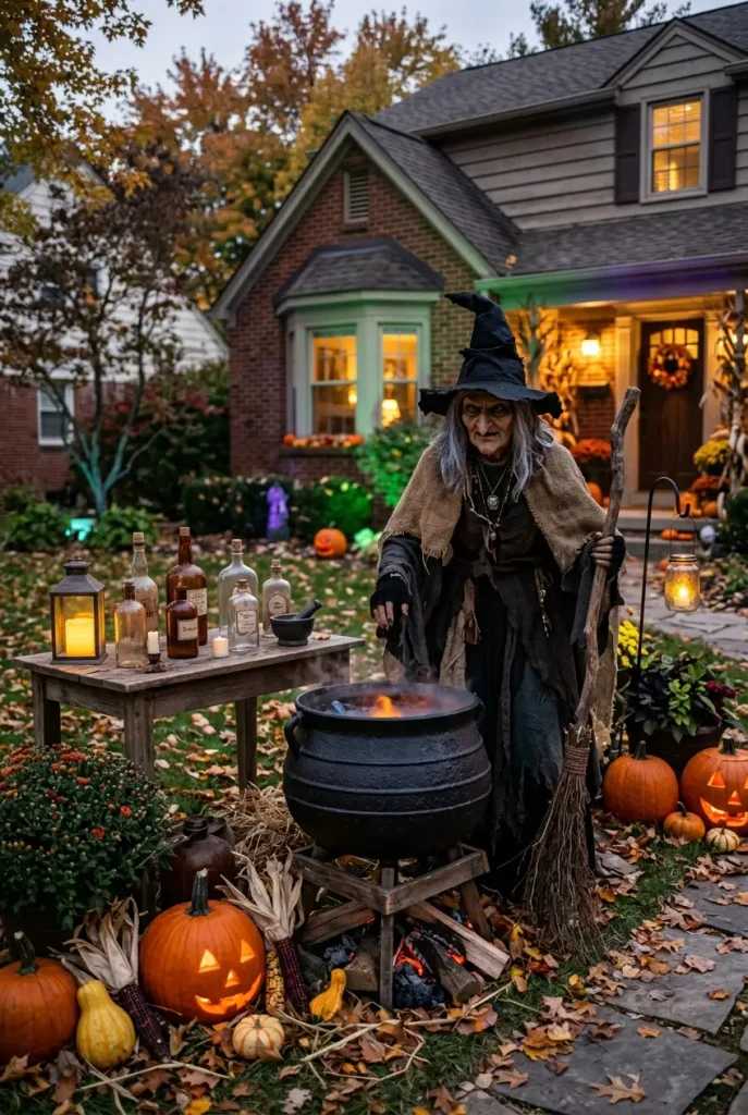 halloween yard ideas witch corner