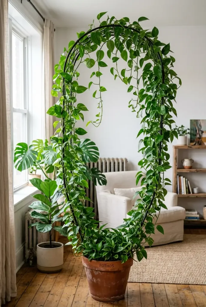 pothos climbing ideas on arch