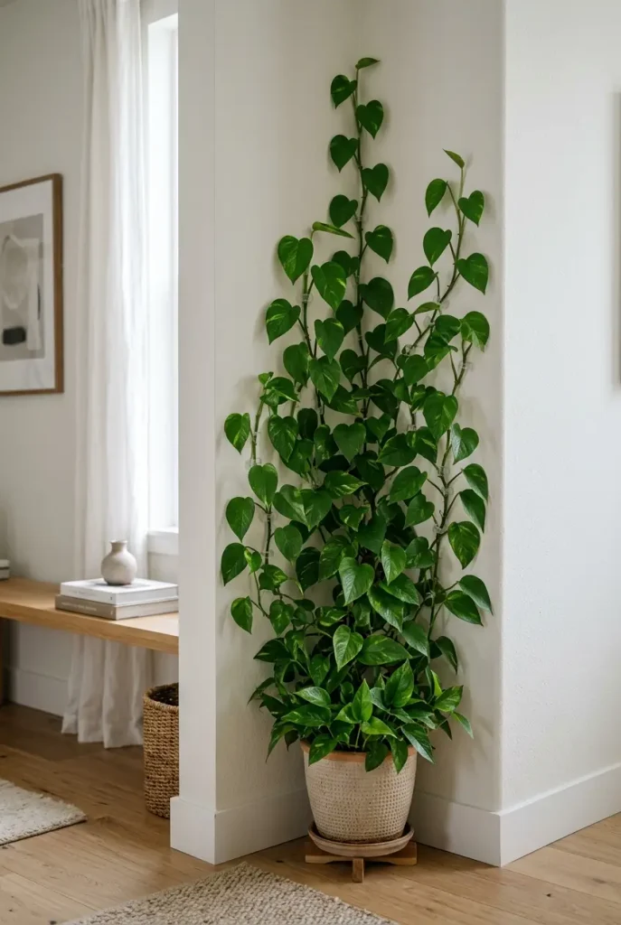 pothos climbing ideas on corner