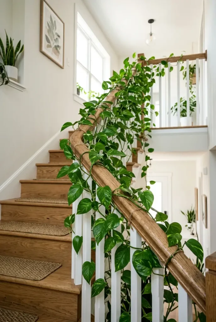 pothos on railing