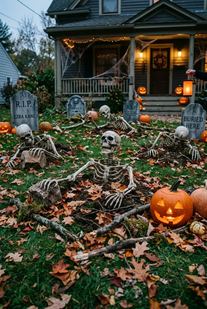 skeletons in lawn