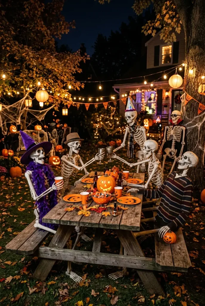 skeletons partying